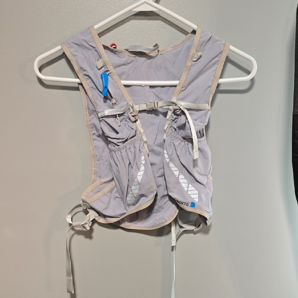Gray Running Vest with Blue Accents